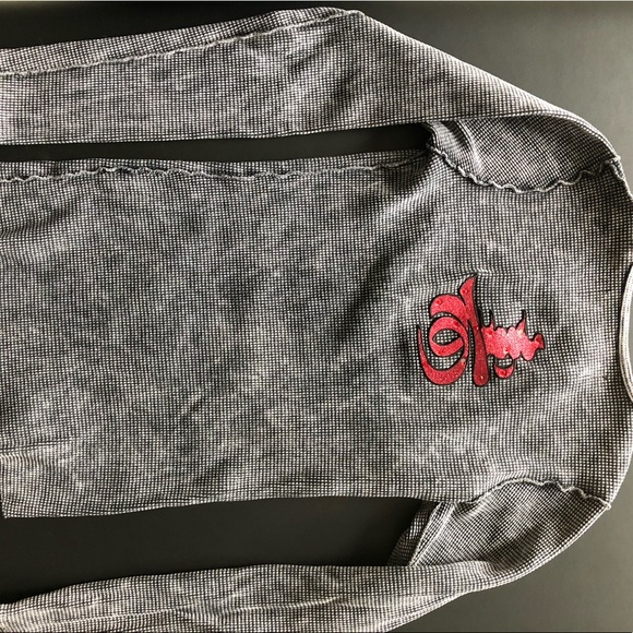 Ann Myra Thermal blk embellished on back Sz M - Picture 2 of 7